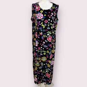 Clio Women's Maxi Dress Floral Sleeveless Size Large Rayon Pullover